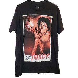 Michael Jackson Thriller black graphic band tshirt size large 80s Retro Classic
